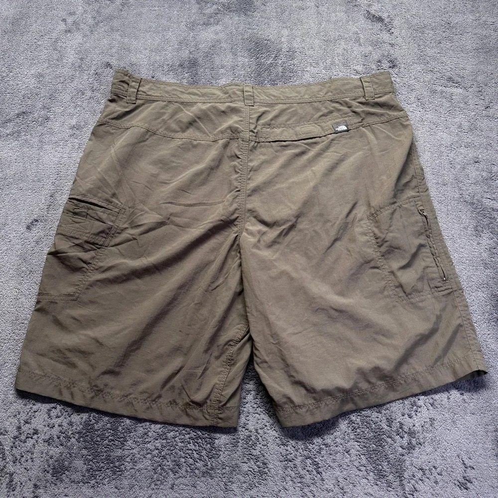 The North Face Packable Hiking Shorts Mens 40 Green Nylon Ripstop Cargo Outdoor